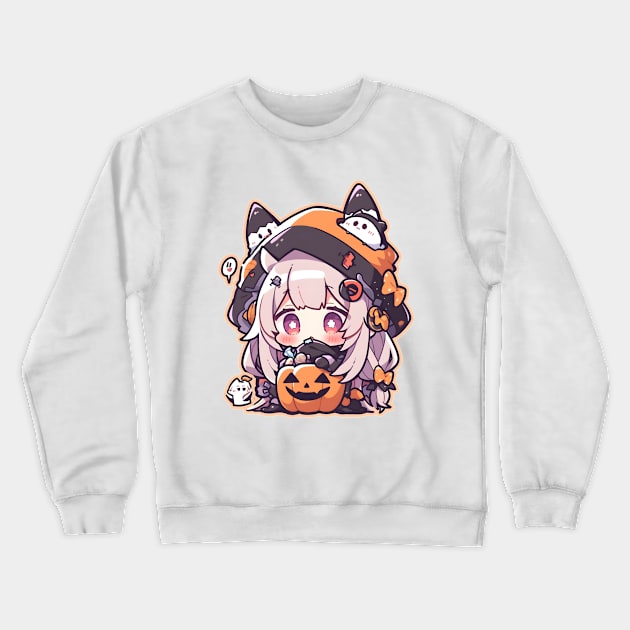 Kawaii Anime Halloween Crewneck Sweatshirt by AestheticsArt81